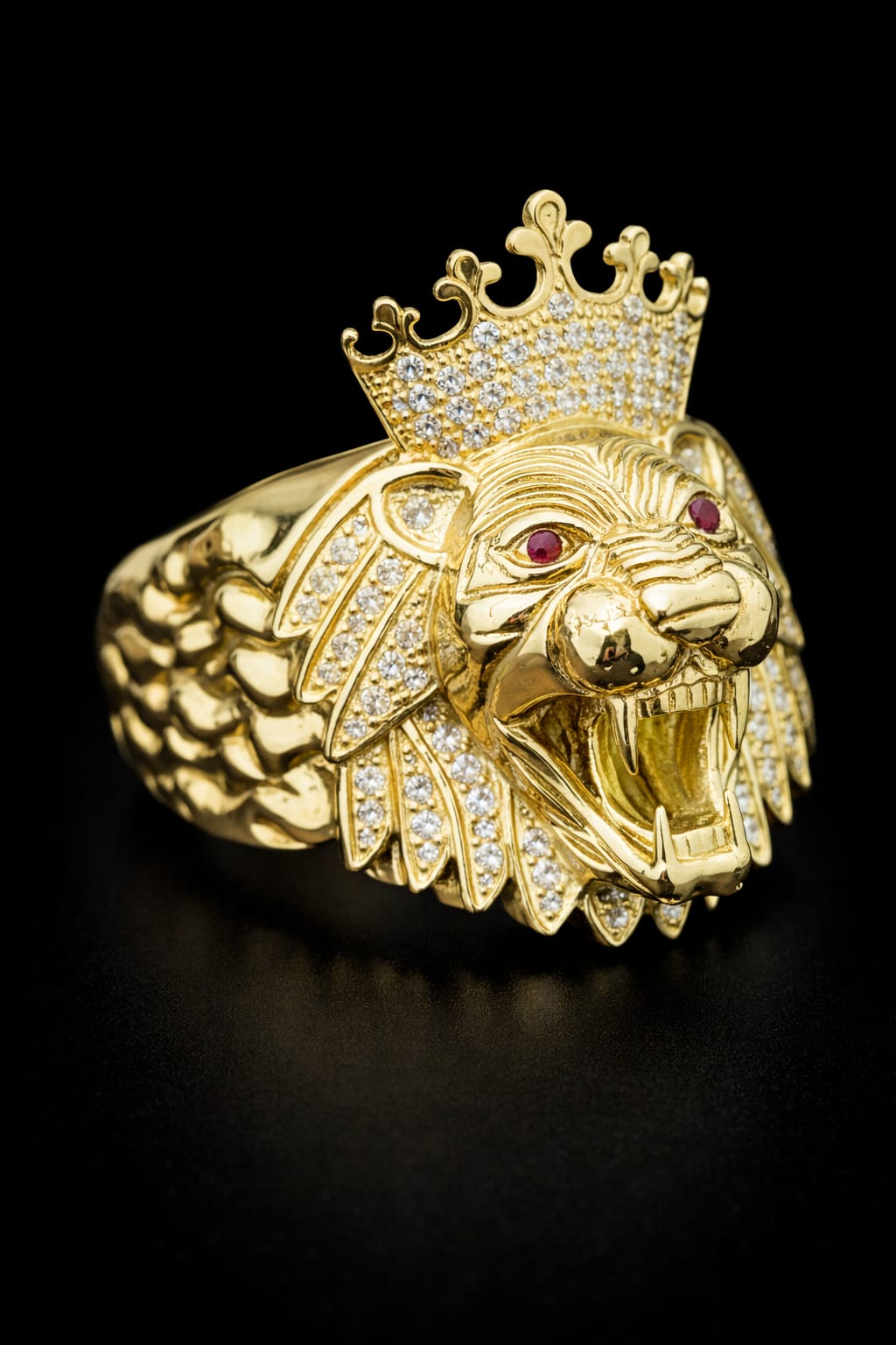 Anillo Corona de Leon en Oro 10K