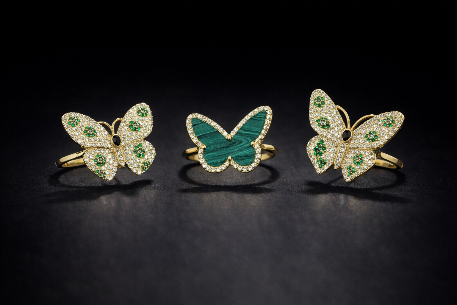 Set Anillos Mariposa 10K